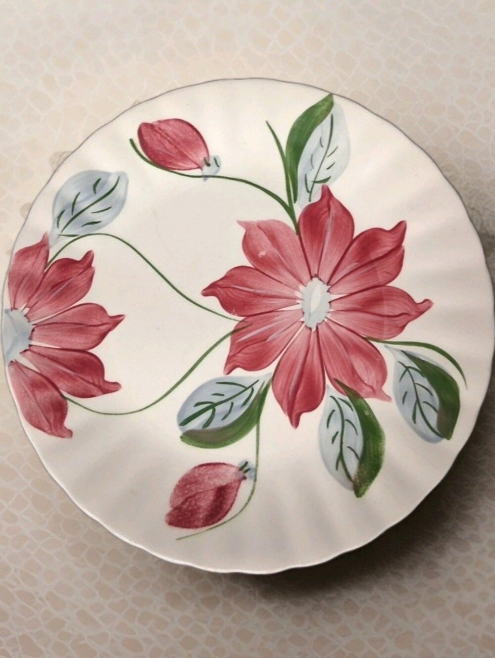 Vintage Blue Ridge Southern Poinsettia Dinner  Plate 9.25"
